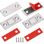 Dolaso - Aimant Porte Placard Loquet Magnetique 2 Pièces Ultra Mince Loqueteaux Magnétiques en Métal à Coller Aimant Fermeture Adhésif Aimant