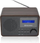 HRA-700D+/WD Tragbares Radio Vintage Digital Dab/Dab+ / FM Funktioniert mit Netzwerk oder Batterien,Kopfhöreranschluss,Retro-Radio für Zuhause und Küche,Wecker mit Dual-Alarm,Holz(Q934)