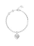 Guess Falling In Love Fine Chain &Amp; 14Mm Heart Silver Bracelet