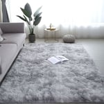 Tapis de Salon Shaggy SDLOGAL, Tapis 160 x 230cm en Peluche Gris Fibre de Polypropylène Souple Tapis Antidérapante,pour Salon Chambre Canapé