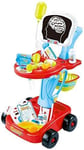 Childrens RED Doctors & Nurses Set Medical Playset Trolley Role Play Toy