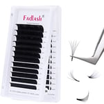 Fadlash Easy Fan Lashes DD Curl 0.03 8-14mm Mixed Length Russian Lashes Natural Look Self Fanning Eye Lashes Automatic Blooming Russian Eyelashes Extensions(0.03-DD-814)