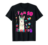 I Am 10 Years Old And Llamazing Llama 10th Birthday Girl T-Shirt