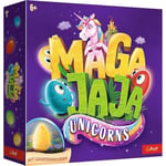 Trefl 02412 Jeu de société Familial, œufs électriques Lumineux et pions magnétiques, Monde féérique des Licornes, Jeu innovant pour Adultes et Enfants à partir de 6 Ans, Jeu Magajaja Unicorns