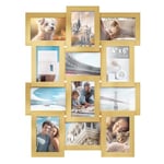 SONGMICS Collage Picture Frames, 12 Frames for 4x6 Photos, Collage Photo Frames for Wall, Multi Frames, Wall Decor, Pale Gold RPF026A01