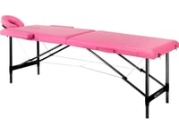 Activeshop Hopfällbart Massagebord Aluminium Komfort Activ Fizjo 2 Segment Rosa Sort Aluminium