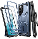 i-Blason Armorbox Case for Samsung Galaxy S23 Ultra 5G (2023 Release), [Extra Front Frame] Full-Body Rugged Kickstand Holster Protective Bumper Case with Built-in Screen Protector (Tilt)