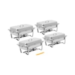 Royal Catering Chafing Dish - sett med 4 GN 1/1 x 7,5 l 2 drivstoffbeholdere