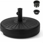 Costway - Pied de Parasol Lourd pour Parasolφ38/48 mm, Socle Parasol Extérieur en hdpe Rempli de 28Kg Sable/18L Eau, pour Terrasse Piscine Patio