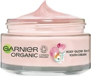 Garnier Organic Rosy Glow 3in1 Youth Cream 50ml, For Radiant and Glowing Skin, ,