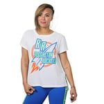 Zumba Athlétique Top Femme Coupe Ample Dance Fitness Vetements Sport Femme Haut d'Entraînement, Wear It Out White 3, XS