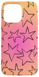 iPhone 15 Pro Max Stars On Pink & Orange Aura Gradient Y2K Cute Star Case