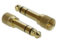 DELOCK – Adapter 6.35 mm Stereo plug to 3.5 mm Stereo jack 3 pin metal screwable 2 pieces (65983)