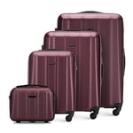 WITTCHEN Travel Suitcase Carry-On Cabin Luggage Hardshell Made of Polycarbonate with 4 Spinner Wheels Combination Lock Telescopic Handle Cruise Line Set of 4 suitcases Burgundy