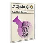 Book Cover The Strange Case Of Dr Jekyll And Mr Hyde Modern Canvas Wall Art Print Ready to Hang, Framed Picture for Living Room Bedroom Home Office Décor, 20x14 Inch (50x35 cm)