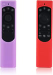 2 pièces Protege telecommande Protection telecommande Coque pour Télécommande pourSamsung Smart TV Cellule Solaire Télécommande Antichoc Silicone Housse de Protection¿rouge + violet¿(Q371)