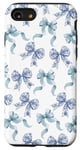 Coque pour iPhone SE (2020) / 7 / 8 Nœuds en toile bleue et blanche pour femme