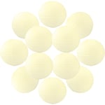 12x Lanterne Papier 50 cm Ivoire - Suspension Boule Papier 50 cm type Lanterne Japonaise pour Decoration Mariage - 12 pièces - Le must de la Gamme de