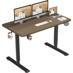 Yoleo - Bureau Assis Debout Electrique 110x60x71-117cm,Bureau Ergonomique Standing Desk Réglable,Panneau en Fibre de Carbone