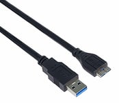 PremiumCord Câble de Connexion Micro USB 3.0 2 m, USB A Mâle vers Micro B Mâle, Câble de Données USB 3.0 Superspeed ​​5 Gbit/s, 9 Broches, 3X Blindé, AWG28, Couleur Noir, 2 m