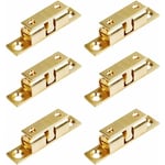 Memkey - 6Pcs Laiton Double Loqueteau à Billes Rouleau Loquetaux Double Rouleau Attraper pour Placard Meubles Porte Armoire Loquet Serrure de Portiere