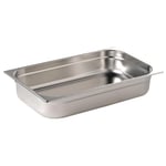 Vogue Gastronorm Pan 1/1, Stainless Steel Tray, Depth: 65 mm, Capacity: 9 Litres, Hot and Cold Food Storage Container, Bain Marie Compatible, Lid Sold Separately, K903