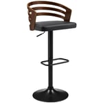 Deco In Paris - Tabouret de bar design en bois et simili noir aiden