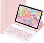 Étui Clavier Pour Ipad Mini A17 Pro/Ipad Mini6 8,3 Pouces Coque Clavier Sans Fil Magnétique Amovible Qwerty Pour Ipad Mini 2024(Rose)