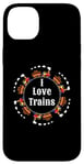 Coque pour iPhone 14 Plus I Love Trains Train Track Jouet électrique Train Train Tee