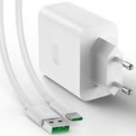 Chargeur Usb Et Câble Usb C 1M Pour Oppo Reno11 5G Reno10 8 T 7 6 Pro, 65 W Charge Rapide Adaptateur De Chargeur Et 6 A Charge Flash Câble Usb Vers Type C Supervooc Pour Oppo A98 A78 Find X3 Pro Neo