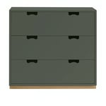 Asplund - Snow Drawer A3 - Green Khaki, Ek Sockel - Byråer - Grön - MDF/Trä