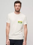 Superdry Cali Striped T-Shirt, Off White Slub