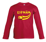 Supportershop Football T-shirt L/S T shirt Espagne rouge L S enfant, (Rouge M/L), 6 ans EU