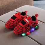 Barn Sportskor Spiderman Lighted Sneakers Barn Led Luminous Skor För Pojkar red 28