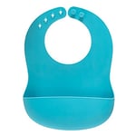 reer Eat'n Tidy Bavoir en silicone pour bébé avec bac récupérateur Passe au lave-vaisselle Bleu