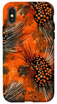 Coque pour iPhone X/XS Orange Abstrait Polka Dots Fly Fishing Apparel with Black