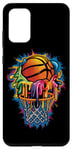 Coque pour Galaxy S20+ Coloré Joueur de Basket Panier Panier