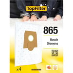 TopFilter 64865 Lot de 4 sacs aspirateur Bosch, sac aspirateur, poche aspirateur, accessoire aspirateur, Non tissé polypropylène, Caoutchouc, Carton, 30 x 26 cm