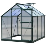 6x6ft Walk-In Polycarbonate Greenhouse Plant Grow Galvanized