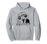 Retro Christmas Vintage Romance Kiss Me Under the Mistletoe Pullover Hoodie