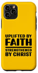 Coque pour iPhone 11 Pro Élevé par la foi renforcée par le Christ spirituel Beleive