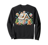 Christmas Gingerbread House Candy Cane Decorating Baking Sweatshirt