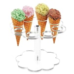 With 8 Holes Ice Cream Cone Holder Acrylic Sushi Roll Holder  Anniversary