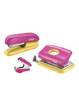 Rapid Stifte- & Hullemaskin Mini sett F5+FC10+C2 Blister Rosa/Gul