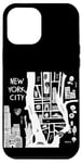 Coque pour iPhone 12 Pro Max Profitez de New York City The Big Apple Street Food Doodles Map