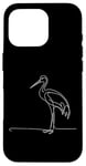 Coque pour iPhone 16 Pro Line Art Grue de sable pour oiseaux et ornithologues