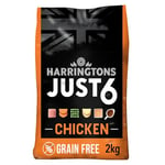 Harringtons Just 6 Complete Grain Free Hypoallergenic Chicken & Veg Dry Adult Dog Food 2kg (Pack of 4) - With Added Fresh Baked Bites