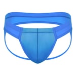 YXX Jockstrap String Homme Slip Sexy Motif Imprimé Tanga pour Homme Respirant Confortable Underwear Thong Gay G-String 2 pcs,Bleu,M