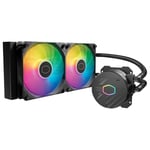 Cooler Master MasterLiquid 240L Core ARGB (2023) Watercooler pour Processeur - Pompe à Double Chambre Gen S, Radiateur & Ventilateurs ARGB 120mm Supérieurs, Brackets LGA 1700 & AM5 - Noir