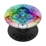 Cool Metatron Cube Geometric Design Sacred Geometry Galaxy PopSockets PopGrip - Support et Grip pour Smartphone/Tablette avec un Top Interchangeable